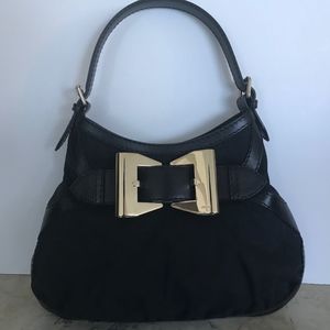 NEW Gucci Black Canvas/Leather Purse w/ Bow Accent